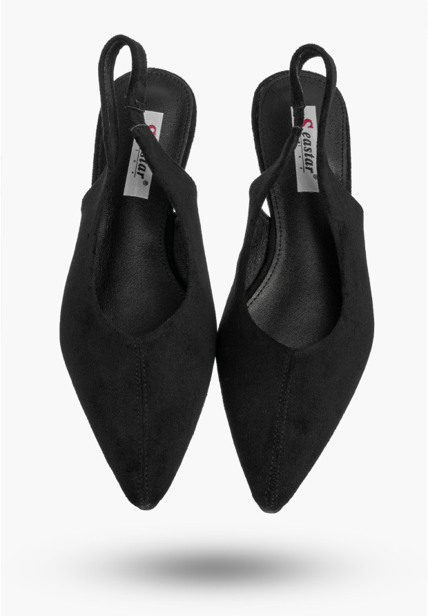 Baleriny  Damskie Slingback Buty z odkrytą piętą Eleganckie Czarne