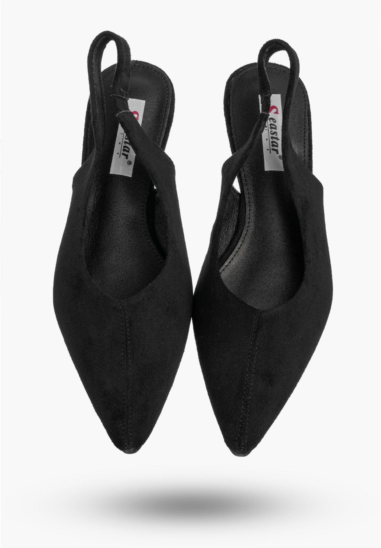 Baleriny  Damskie Slingback Buty z odkrytą piętą Eleganckie Czarne