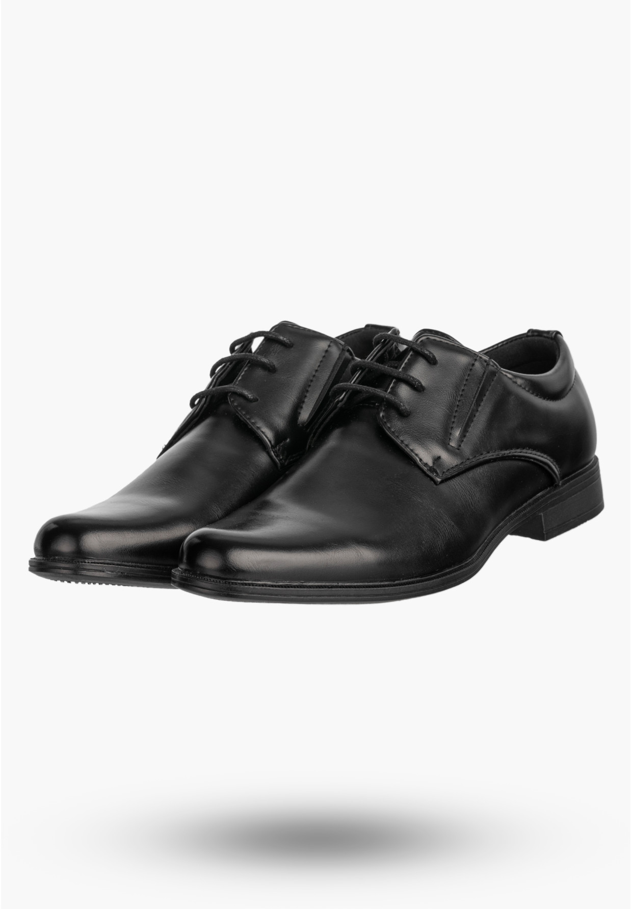 Buty Chłopięce Ekoskóra Eleganckie Wizytowe Komunijne Półbuty Czarne
