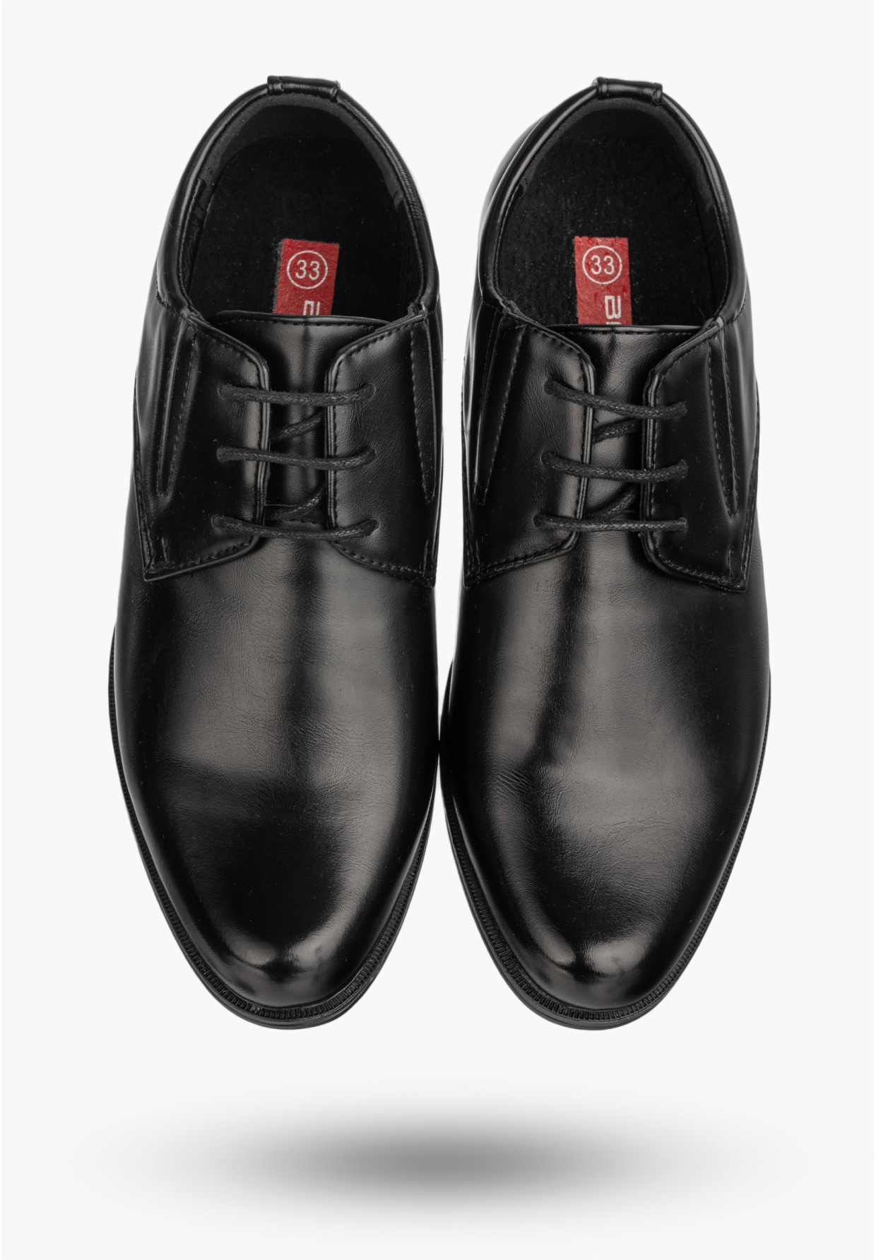 Buty Chłopięce Ekoskóra Eleganckie Wizytowe Komunijne Półbuty Czarne