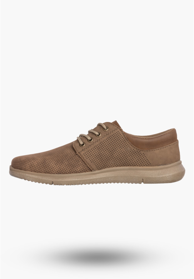 Buty Męskie RIEKER Półbuty Skórzane Eleganckie Casual Brązowe 10405-25