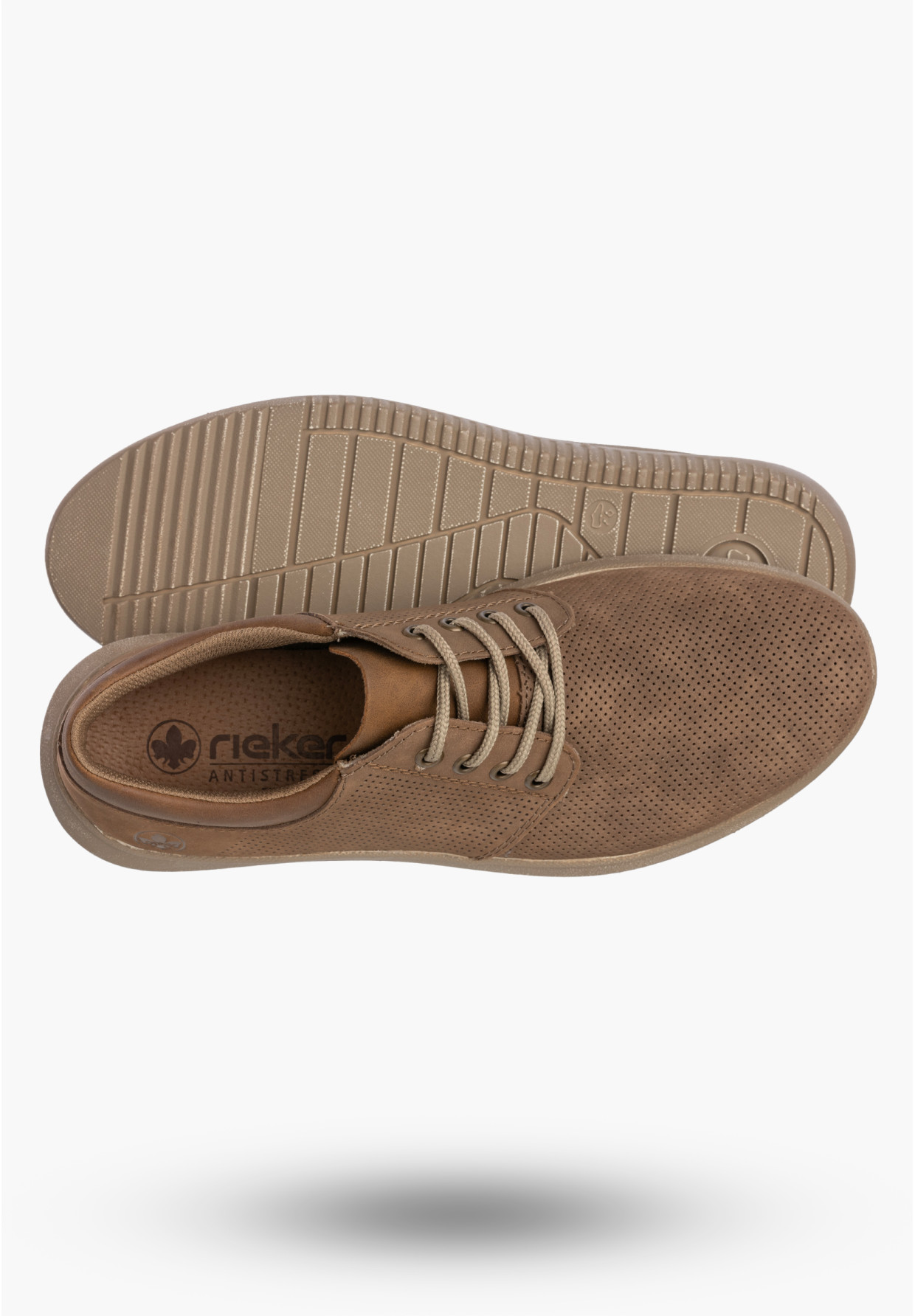 Buty Męskie RIEKER Półbuty Skórzane Eleganckie Casual Brązowe 10405-25