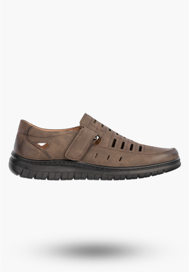Półbuty Męskie Ekoskóra Eleganckie Buty Brązowe Unisoft 26MN-9743
