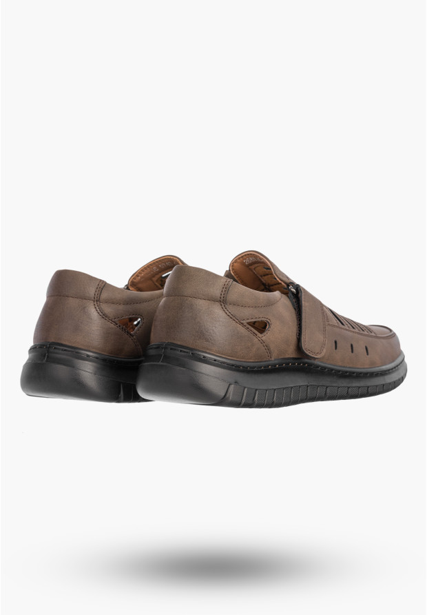 Półbuty Męskie Ekoskóra Eleganckie Buty Brązowe Unisoft 26MN-9743