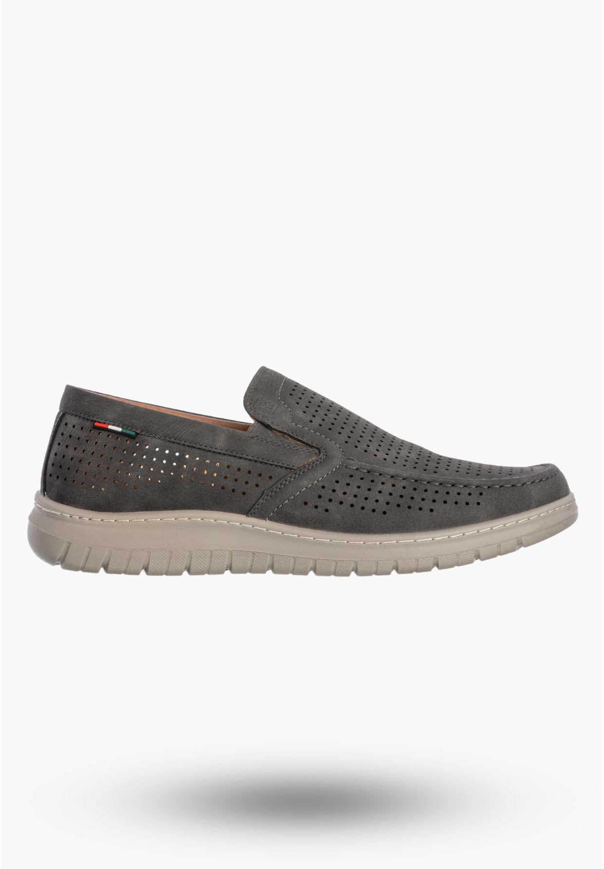 Mokasyny Męskie Ekoskóra Eleganckie Buty Półbuty Unisoft Szare 25MN16-8214