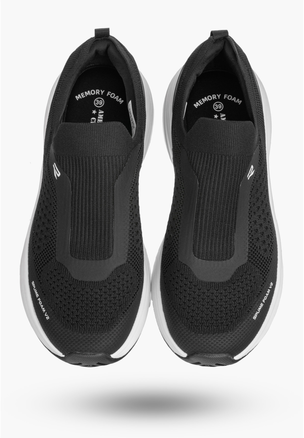 Sneakersy Młodzieżowe Buty Sportowe Wsuwane Lekkie Czarne American Club RH 182