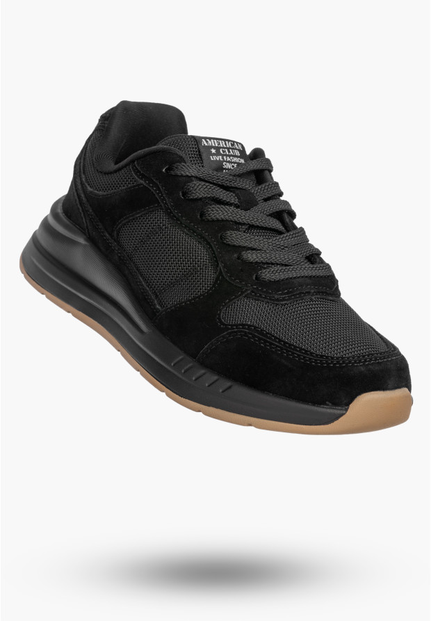 Czarne sneakersy damskie American Club
