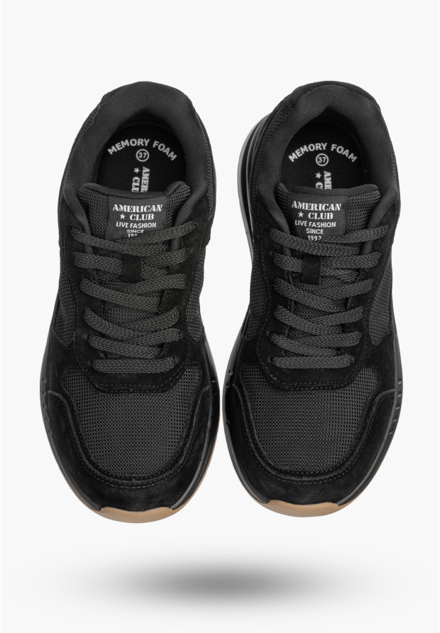 Sneakersy Damskie Buty Sportowe Casual Lekkie Czarne American Club LE08