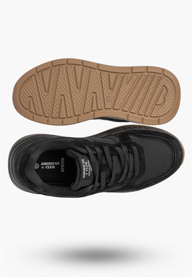Sneakersy Damskie Buty Sportowe Casual Lekkie Czarne American Club LE08