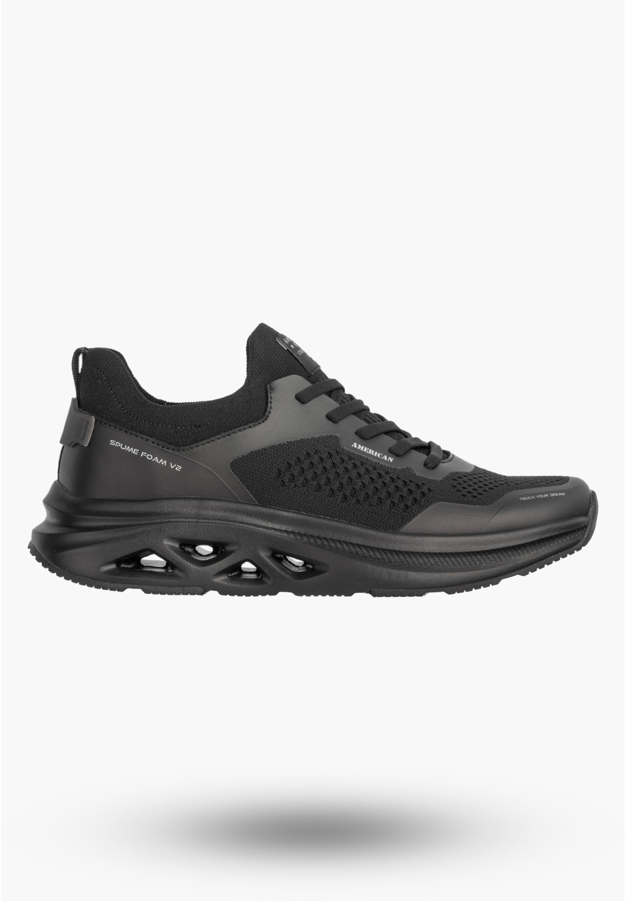 Sneakersy Męskie Buty Sportowe Lekkie Casual Czarne AMERICAN CLUB RH179