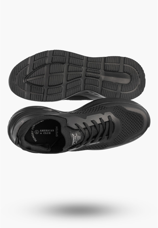 Sneakersy Męskie Buty Sportowe Lekkie Casual Czarne AMERICAN CLUB RH179