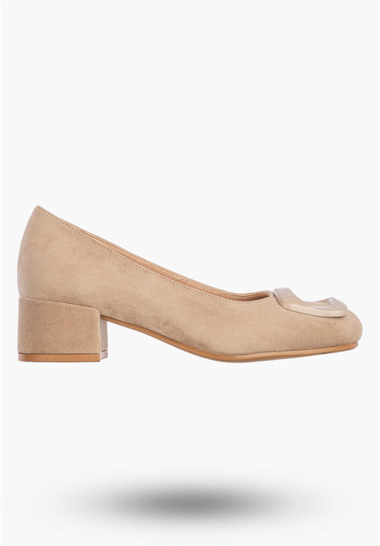 Czółenka Damskie Buty Na Klocku Półbuty Eleganckie Beżowe Potocki 26-12825