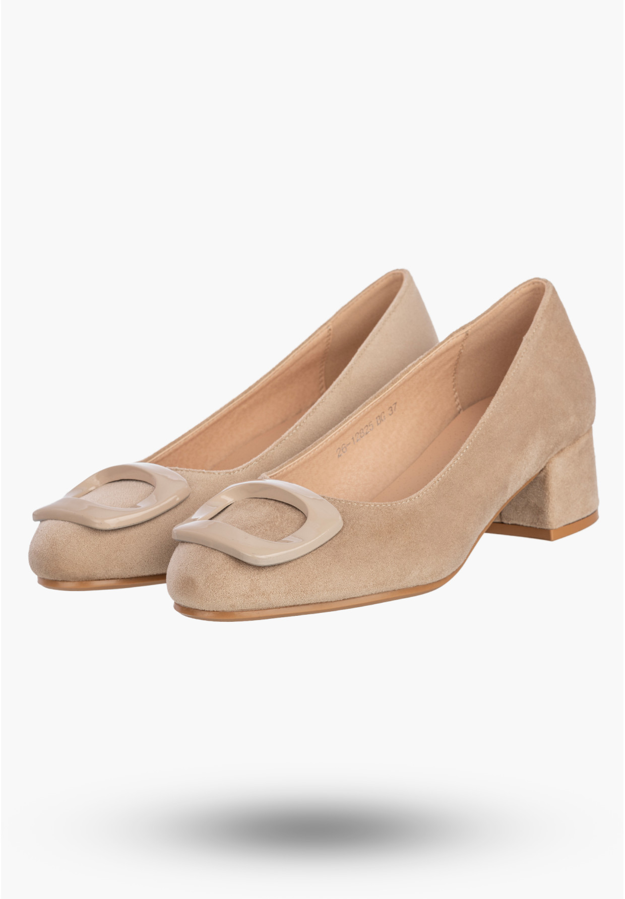 Czółenka Damskie Buty Na Klocku Półbuty Eleganckie Beżowe Potocki 26-12825