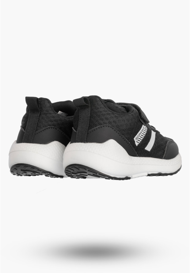 Sneakersy Dziecięce Buty Sportowe Na Rzepy Lekkie Wygodne Czarne APAWWA G661/G662