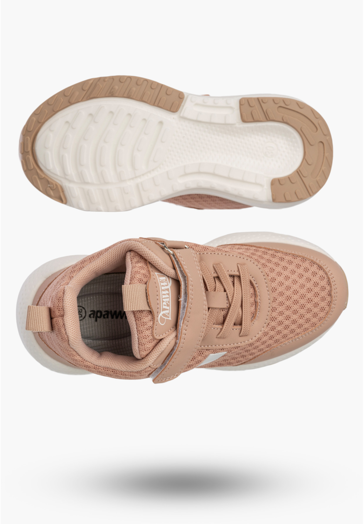 Sneakersy Dziecięce Buty Sportowe Na Rzepy Lekkie Wygodne Różowe APAWWA G661/G662