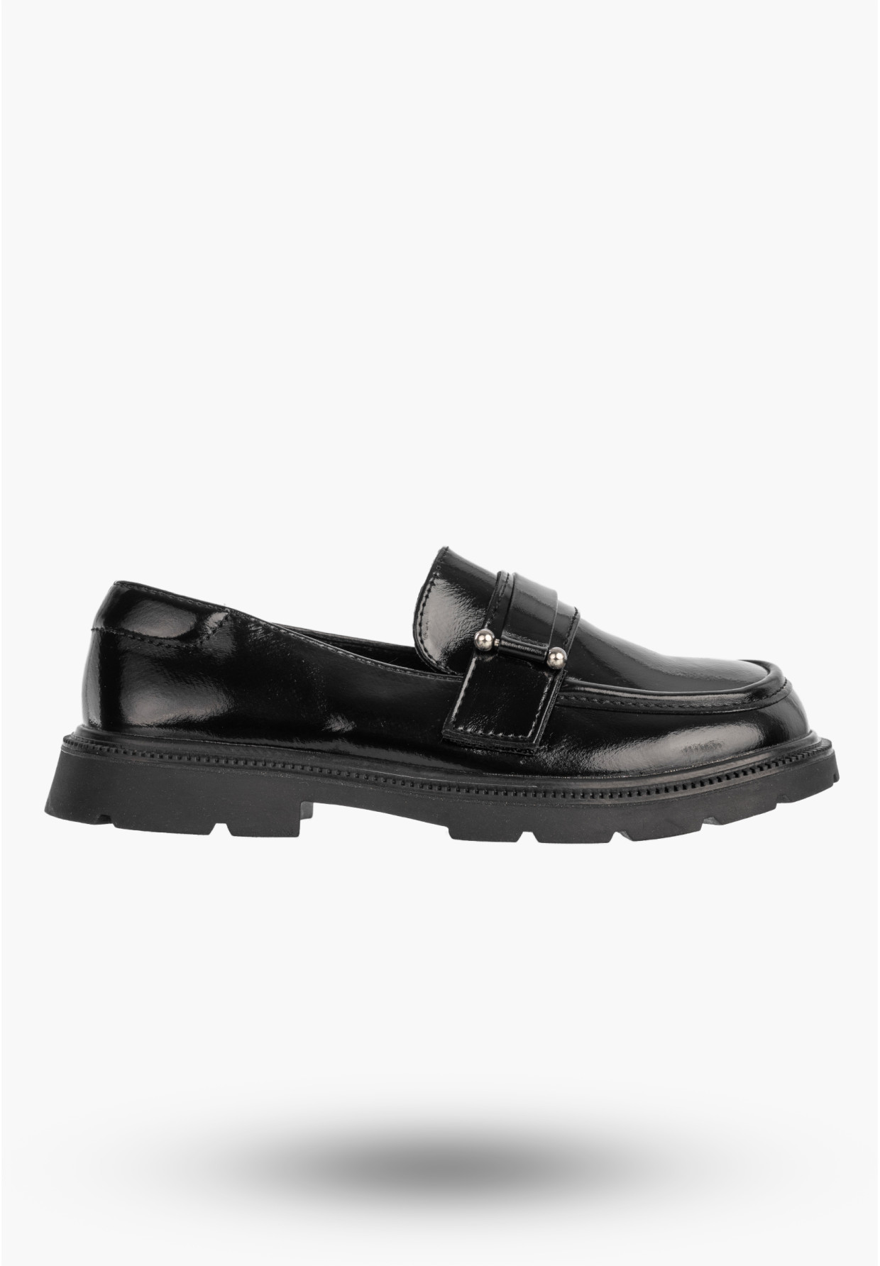 Mokasyny Dziewczęce Ekoskóra Półbuty Wsuwane Buty Eleganckie Czarne APAWWA M552