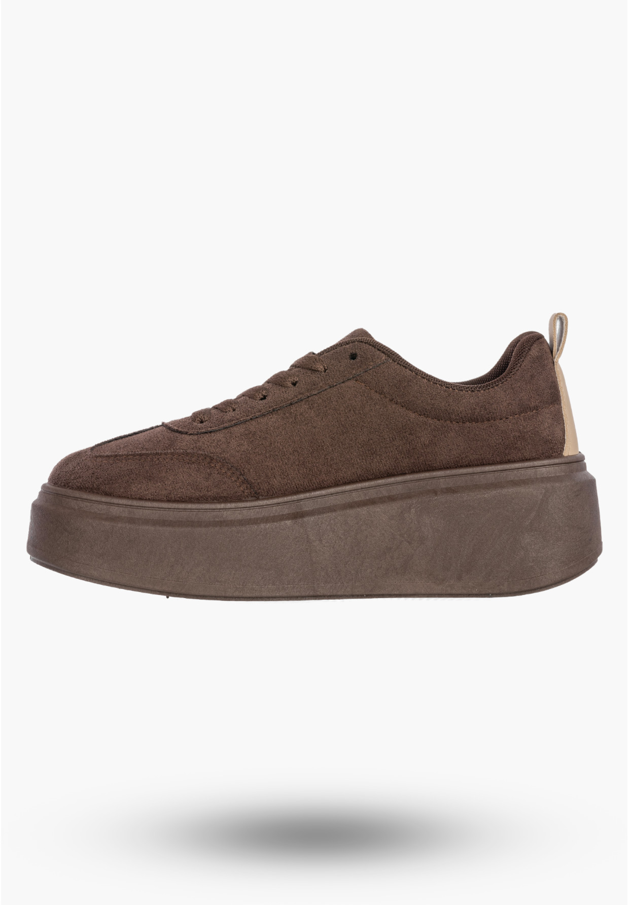 Sneakersy Damskie Sportowe Buty Na Platformie Casual Brązowe