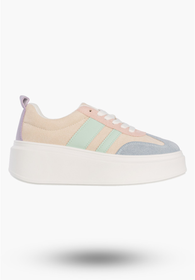 Sneakersy Damskie Sportowe Buty Na Platformie Casual Kolorowe