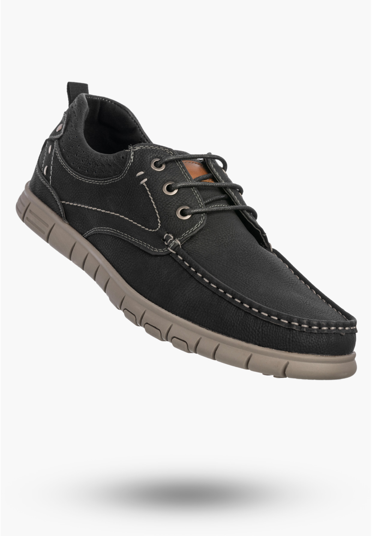 Półbuty Męskie Ekoskóra Buty Casual Skórzana Wkładka Czarne Badoxx