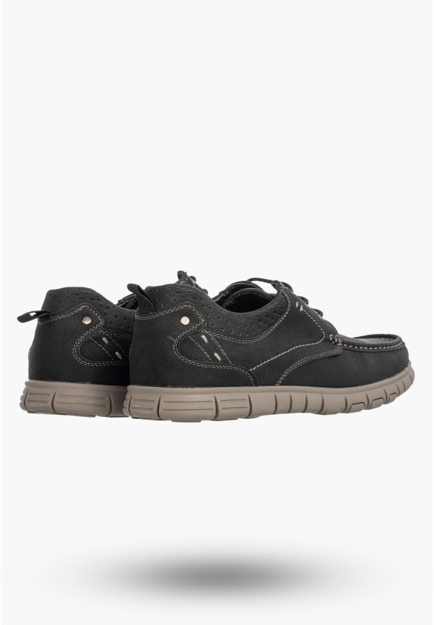 Półbuty Męskie Ekoskóra Buty Casual Skórzana Wkładka Czarne Badoxx