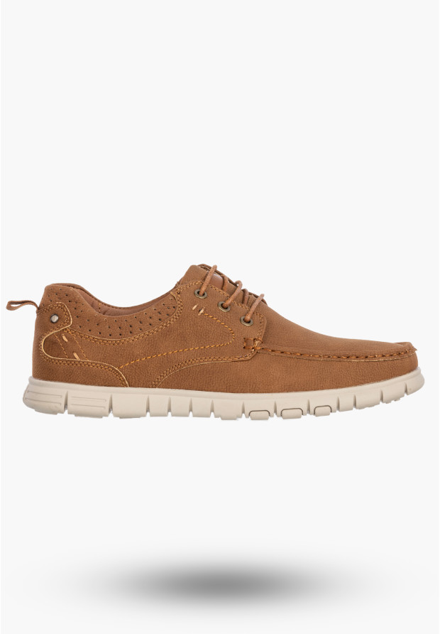 Półbuty Męskie Ekoskóra Buty Casual Skórzana Wkładka Brązowe Badoxx