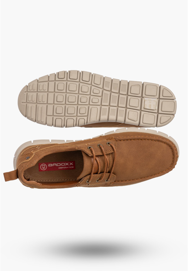 Półbuty Męskie Ekoskóra Buty Casual Skórzana Wkładka Brązowe Badoxx