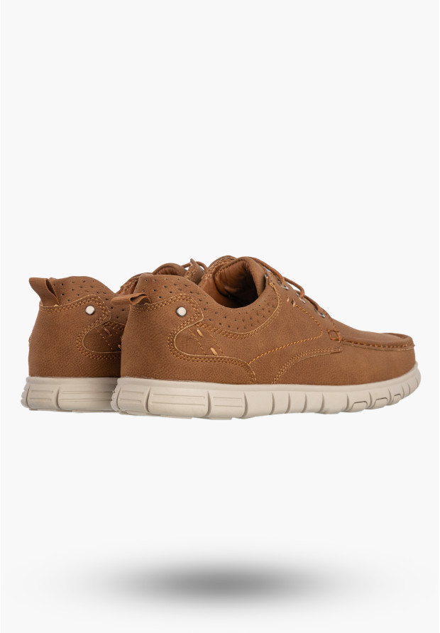 Półbuty Męskie Ekoskóra Buty Casual Skórzana Wkładka Brązowe Badoxx
