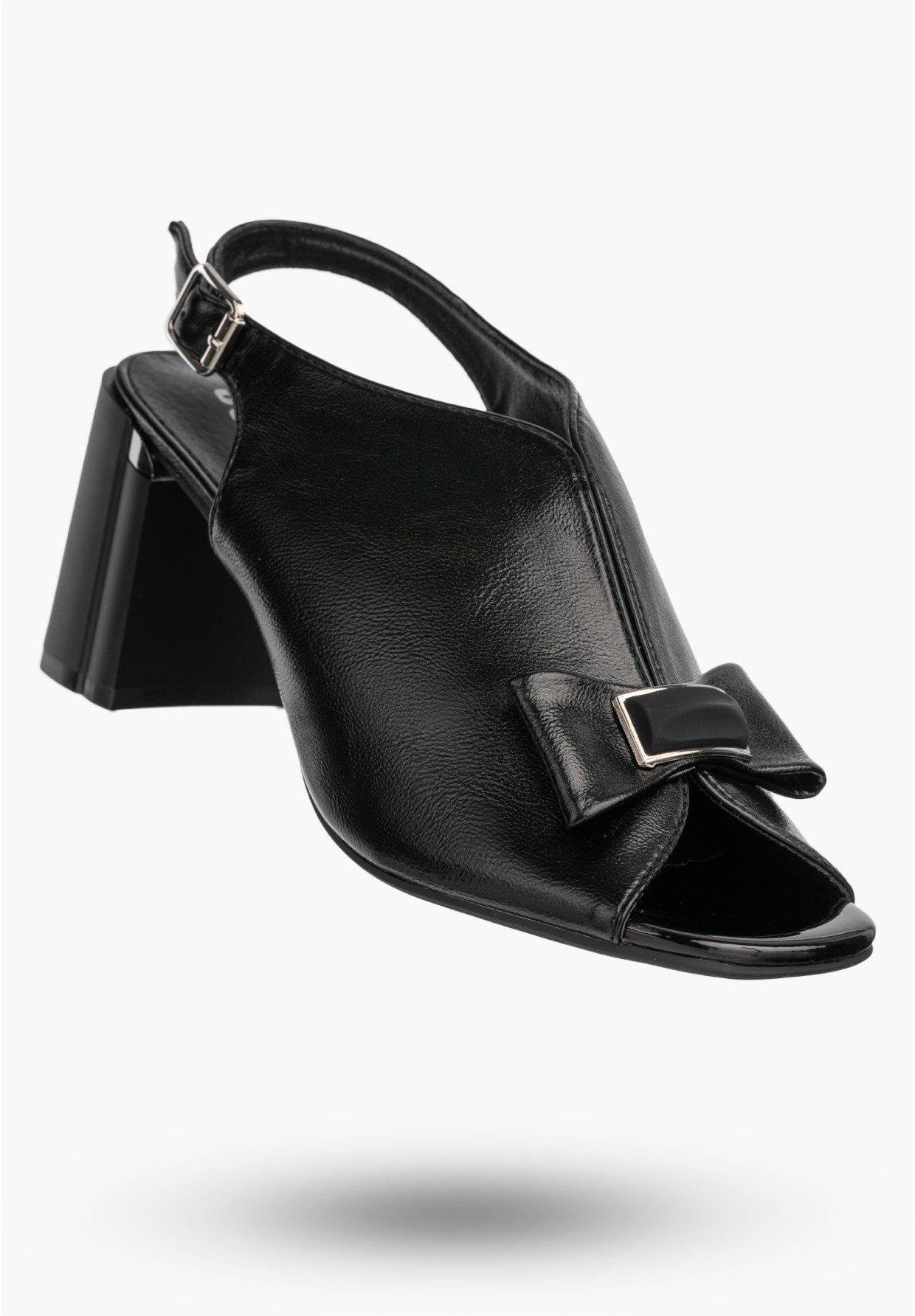 Sandały Damskie Ekoskóra Buty Eleganckie Na Słupku Czarne Jezzi RMR25112-3