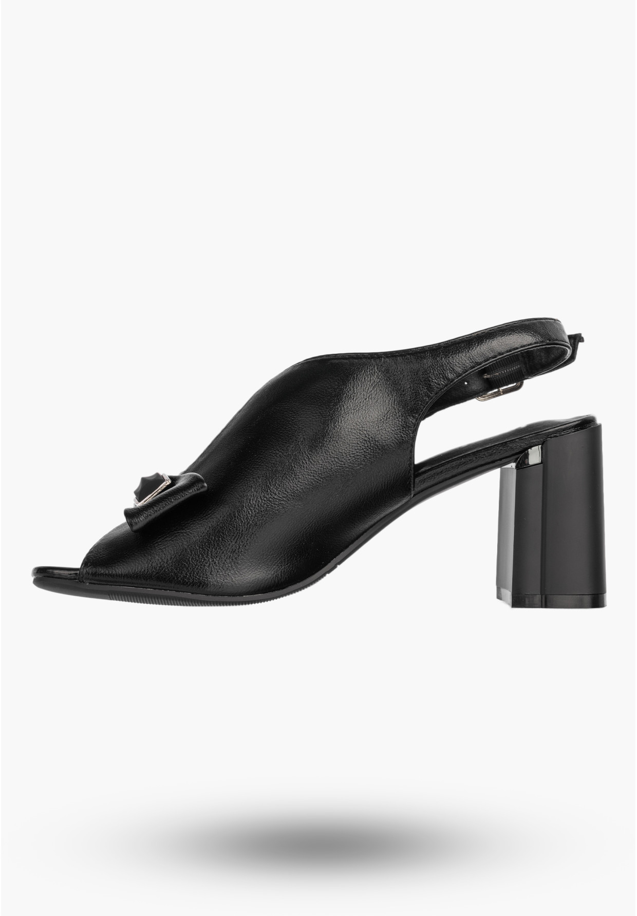 Sandały Damskie Ekoskóra Buty Eleganckie Na Słupku Czarne Jezzi RMR25112-3
