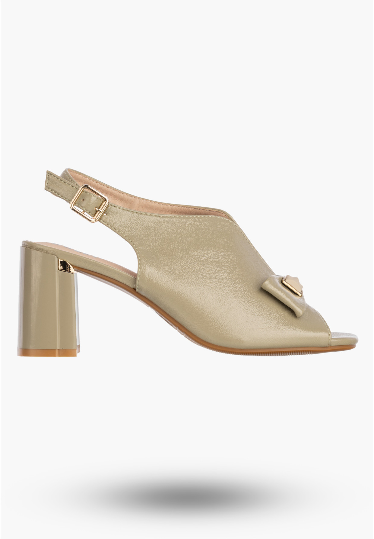Sandały Damskie Ekoskóra Buty Eleganckie Na Słupku Oliwkowe Jezzi RMR25112-3