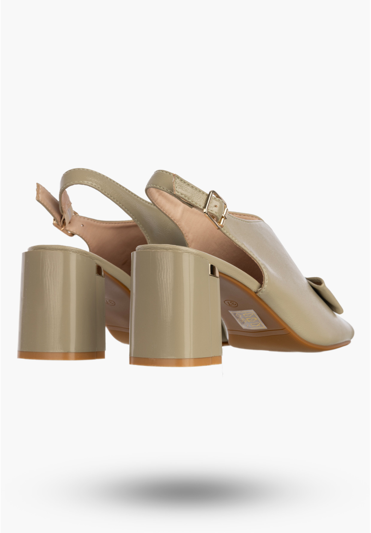 Sandały Damskie Ekoskóra Buty Eleganckie Na Słupku Oliwkowe Jezzi RMR25112-3