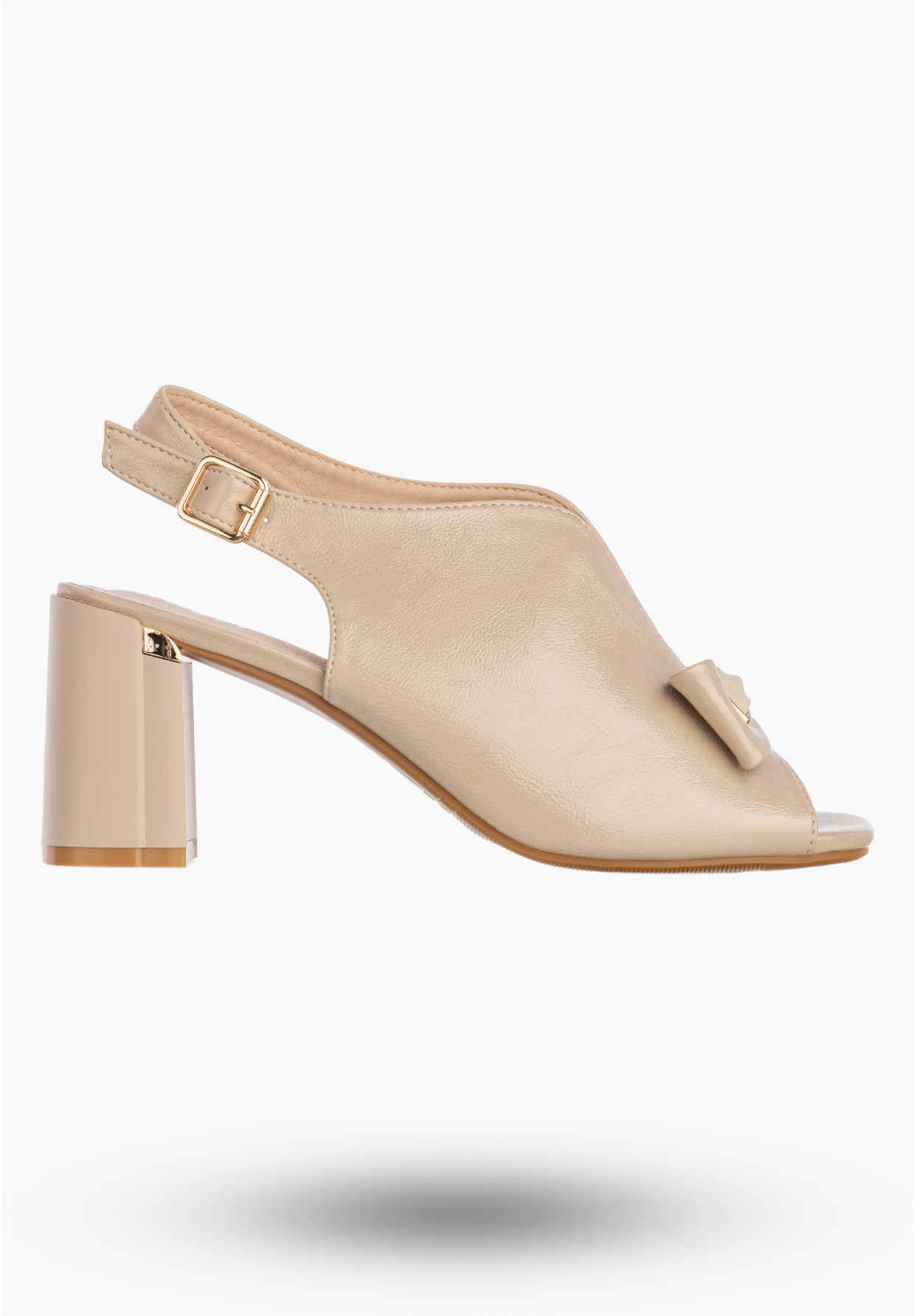 Sandały Damskie Ekoskóra Buty Eleganckie Na Słupku Beżowe Jezzi RMR25112-3
