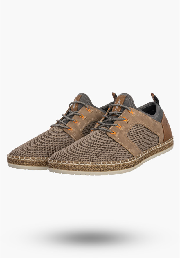 Buty Męskie RIEKER Półbuty Skórzane Sportowe Sneakersy Beżowe B5252-60