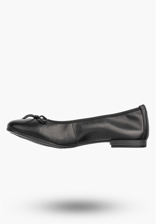 Baleriny Damskie Skórzane Buty Klasyczne Półbuty Czarne Maciejka P6800-04/00-0