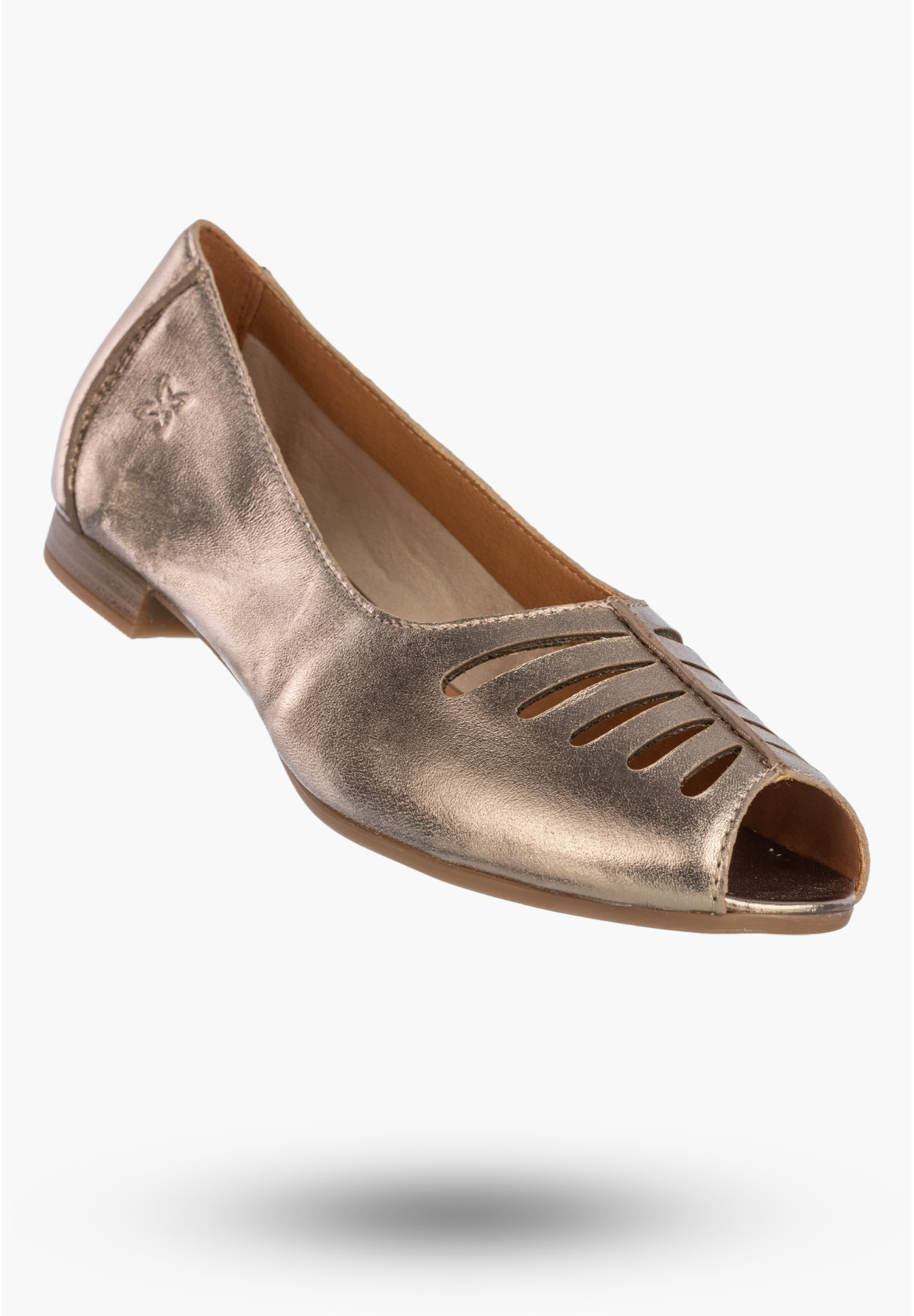 Baleriny Damskie Skórzane Buty Klasyczne Półbuty Miedziane Maciejka P7541-32/00-1