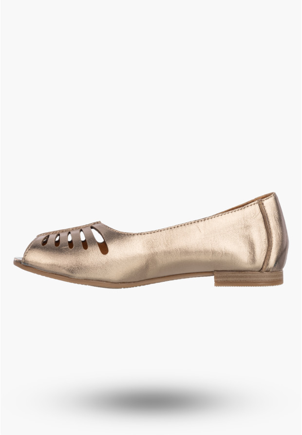 Baleriny Damskie Skórzane Buty Klasyczne Półbuty Miedziane Maciejka P7541-32/00-1
