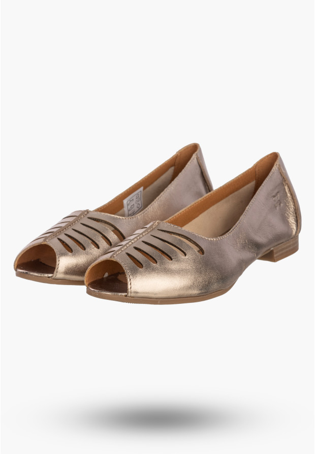 Baleriny Damskie Skórzane Buty Klasyczne Półbuty Miedziane Maciejka P7541-32/00-1