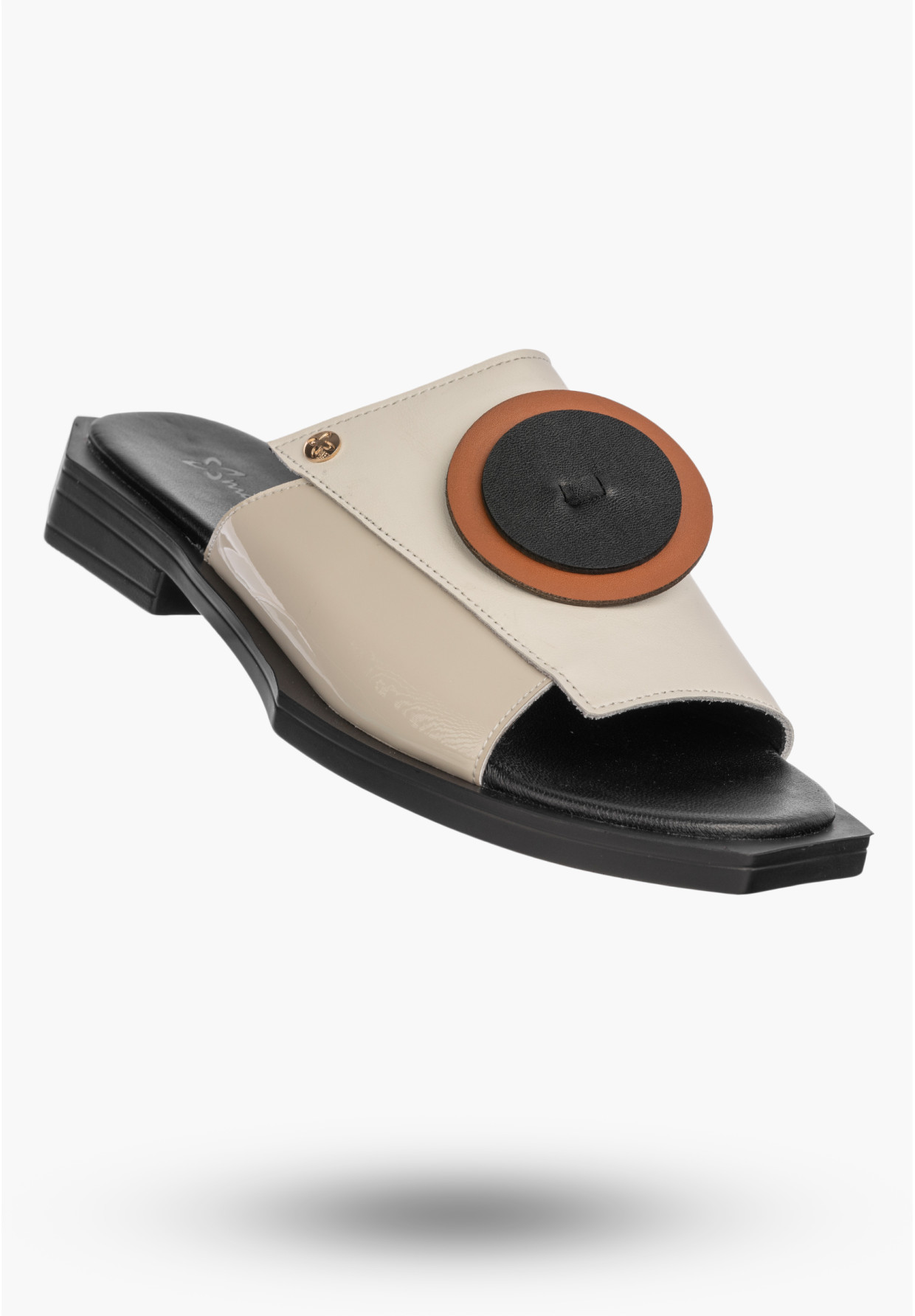 Klapki Damskie Skórzane Buty Eleganckie Letnie Beżowe Maciejka K7479-01/00-1