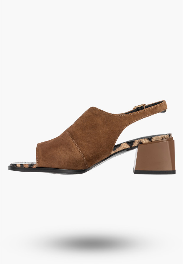 Sandały Damskie Skórzane Buty Eleganckie Letnie Panterka Brązowe Maciejka K7521-14/00-1