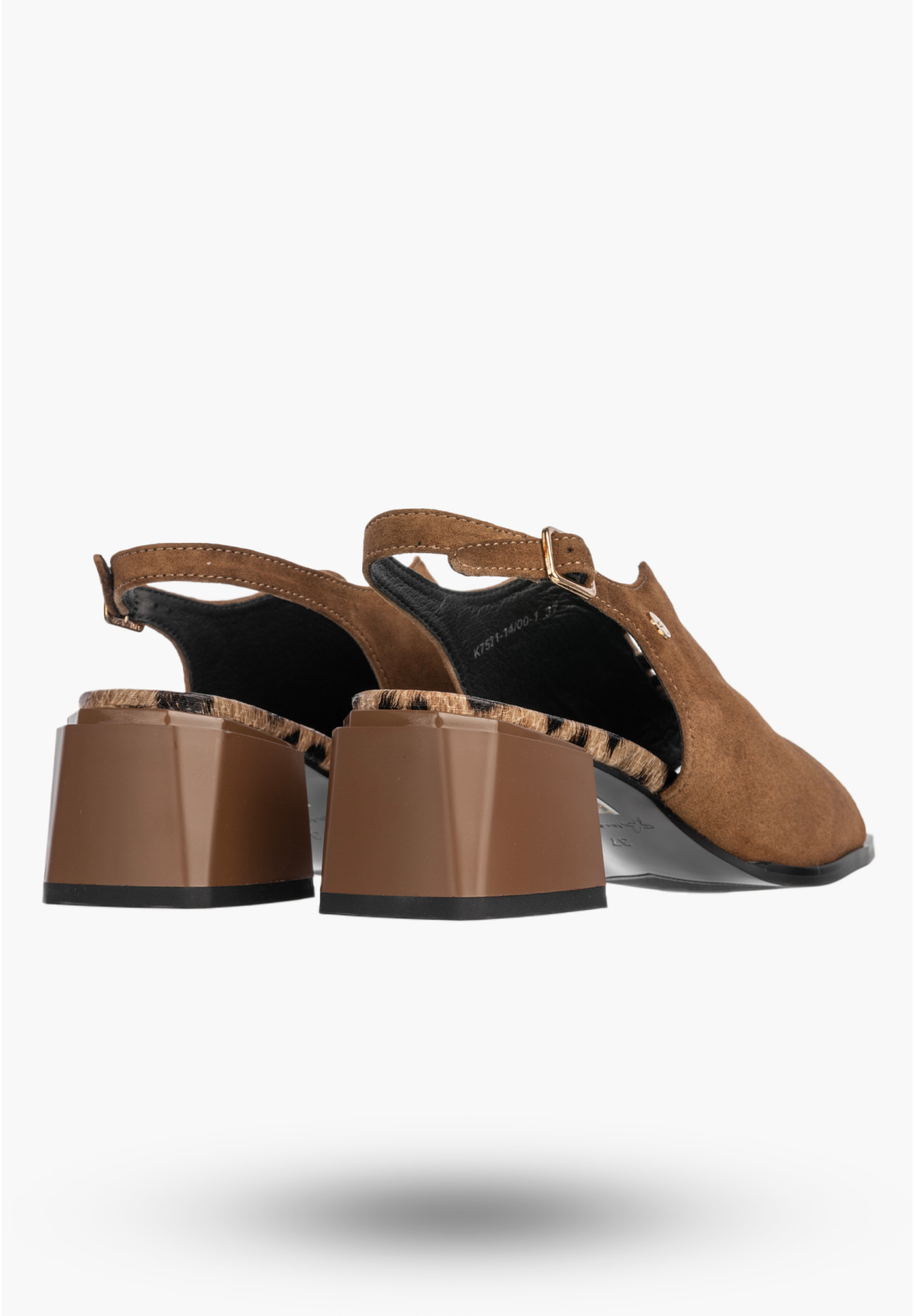 Sandały Damskie Skórzane Buty Eleganckie Letnie Panterka Brązowe Maciejka K7521-14/00-1
