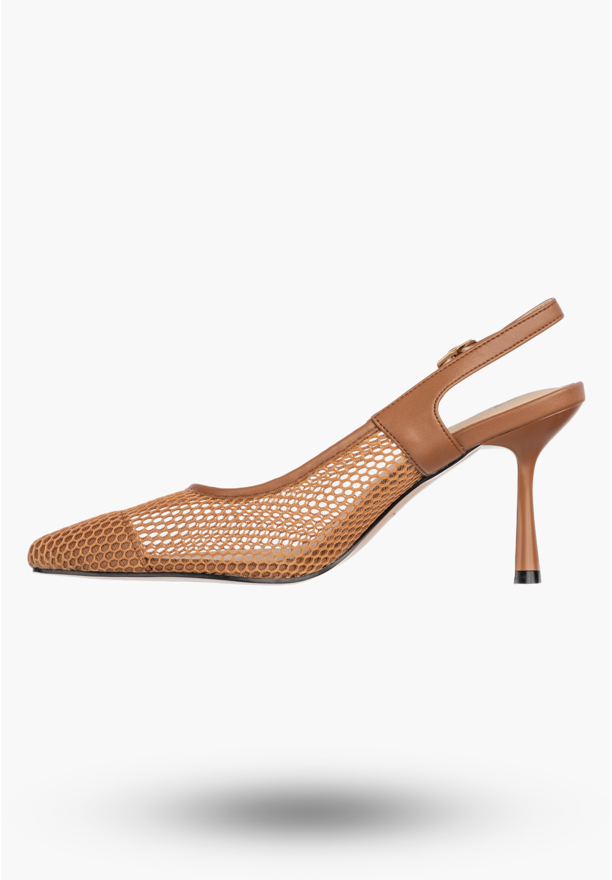 Czółenka Damskie Skórzane Buty Ażurowe Slingback Letnie Brązowe Maciejka K7507-29/00-0