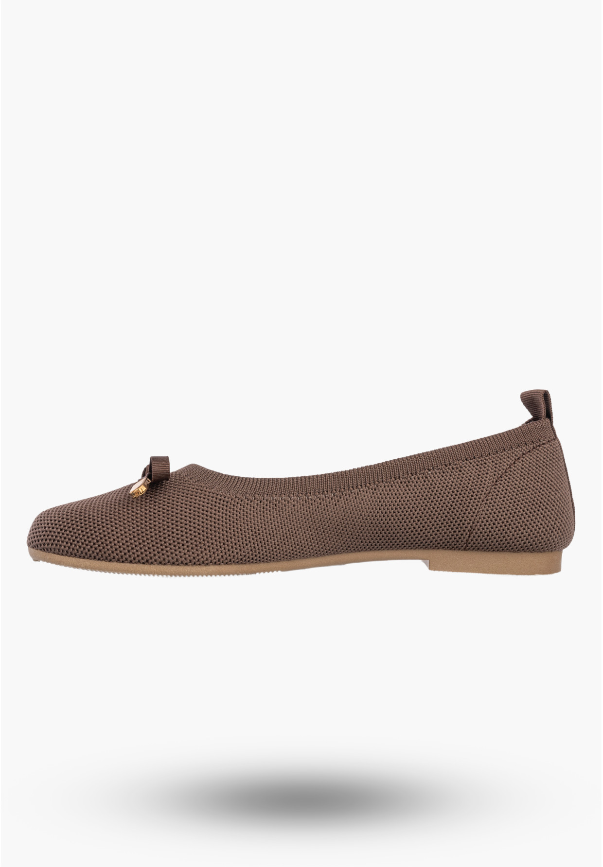 Baleriny Damskie Buty Z Kokardką Płaski Obcas Lekkie Brązowe Bella Paris CB130