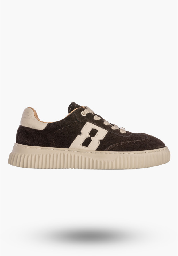 Sneakersy Damskie Skórzane Buty Sportowe Na Platformie Zamszowe Brązowe