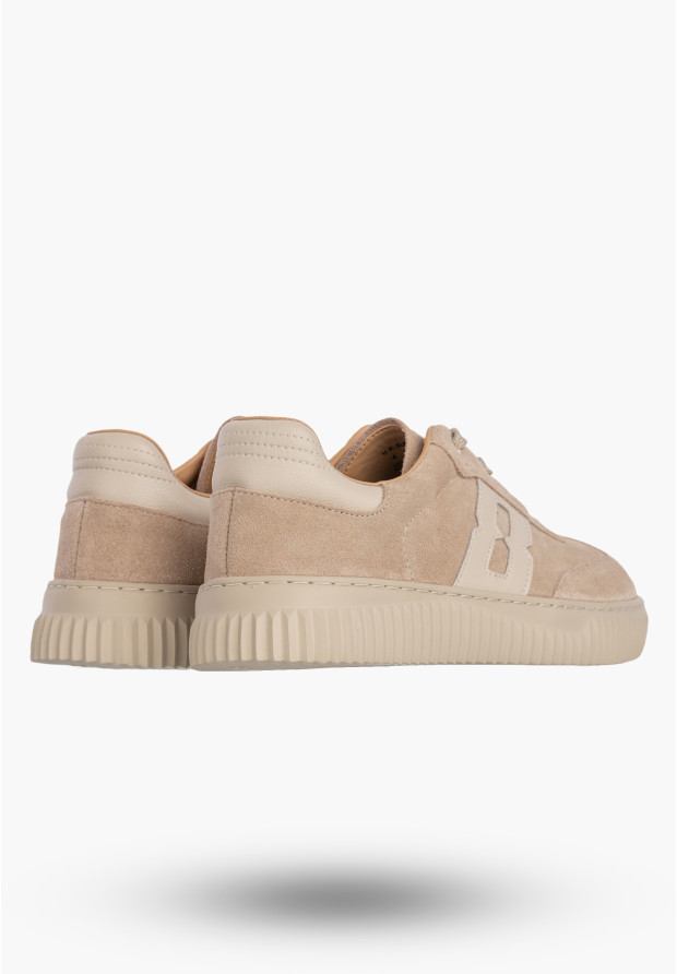Sneakersy Damskie Skórzane Buty Sportowe Na Platformie Zamszowe Beżowe