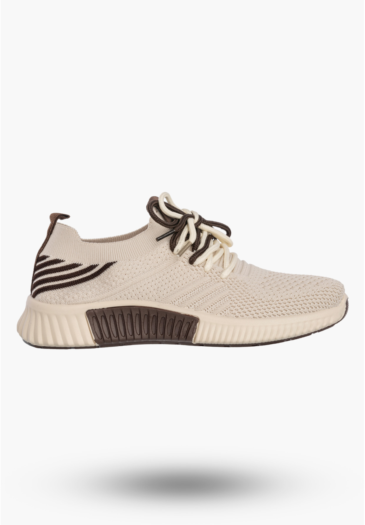 Sneakersy Damskie Buty Sportowe Wsuwane Lekkie Tekstylne Beżowe