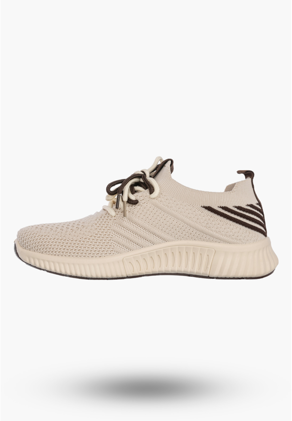 Sneakersy Damskie Buty Sportowe Wsuwane Lekkie Tekstylne Beżowe
