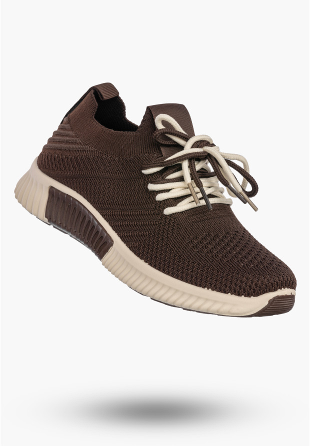 Sneakersy damskie czekoladowe sportowe lekkie