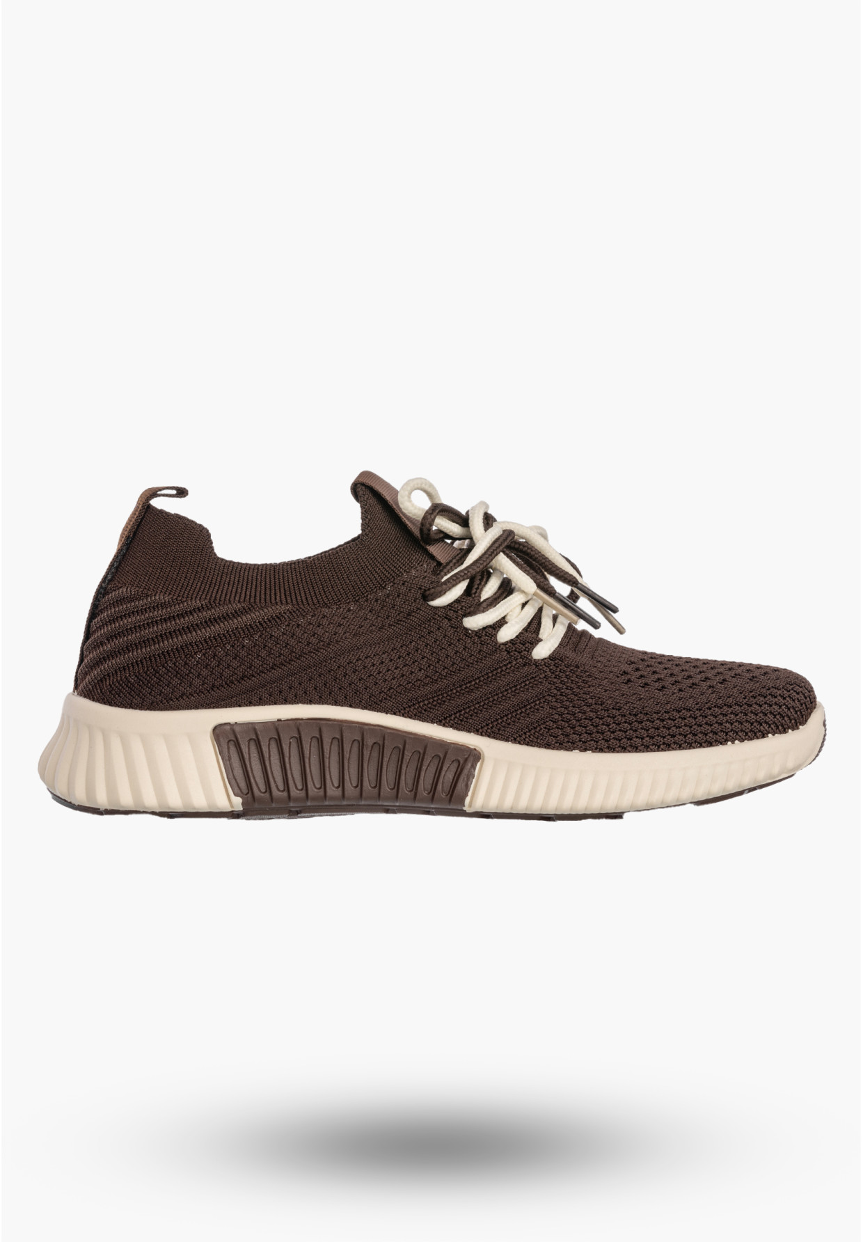 Sneakersy Damskie Buty Sportowe Wsuwane Lekkie Tekstylne Brązowe