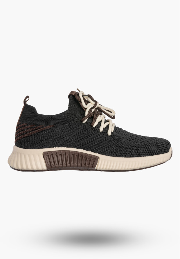 Sneakersy Damskie Buty Sportowe Wsuwane Lekkie Tekstylne Czarne