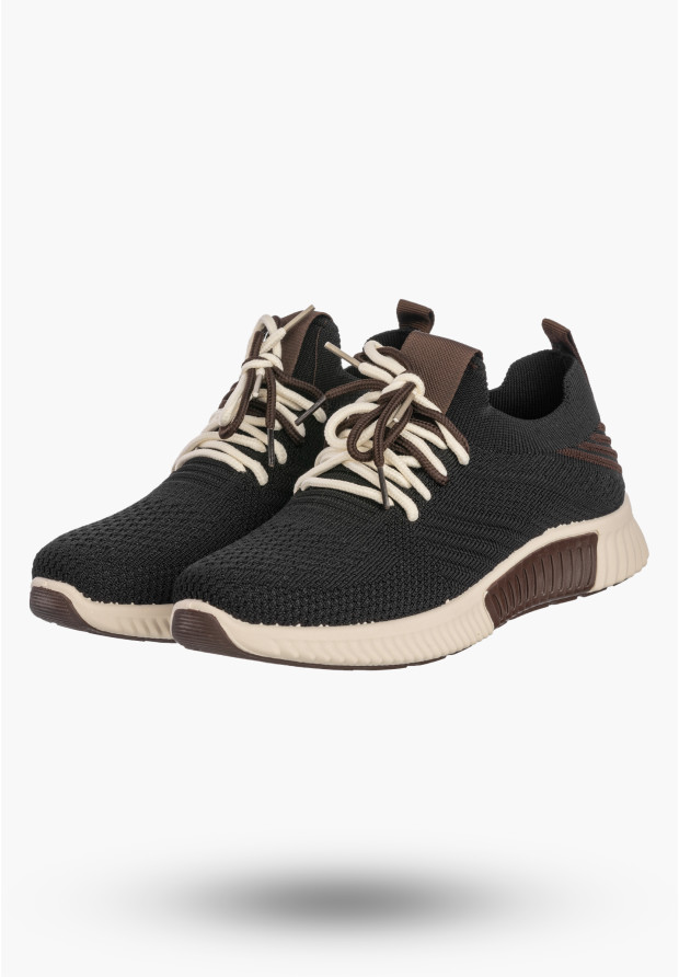 Sneakersy Damskie Buty Sportowe Wsuwane Lekkie Tekstylne Czarne